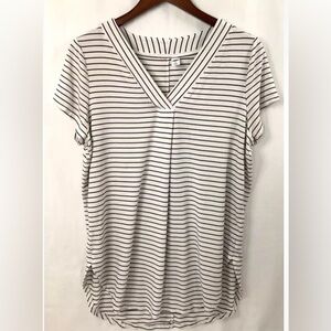 Old Navy Navy Blue Stripped Shirt Medium